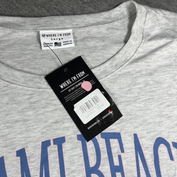 Where I'm From Miami Beach Yacht Club Woman’s Cropped Shirt CropTop Size Large - Picture 4 of 5